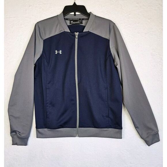 Under Armour Boys Challenger II Track Jacket/Sweater Size L, Blue, Gray Sports - Picture 1 of 11